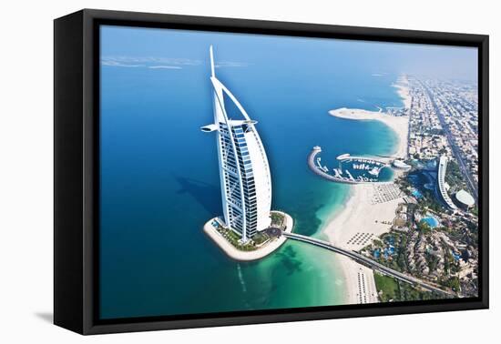 Aerial View of the Burj Al Arab, Dubai, United Arab Emirates-Bill Bachmann-Framed Premier Image Canvas