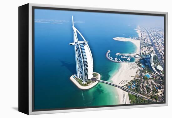 Aerial View of the Burj Al Arab, Dubai, United Arab Emirates-Bill Bachmann-Framed Premier Image Canvas