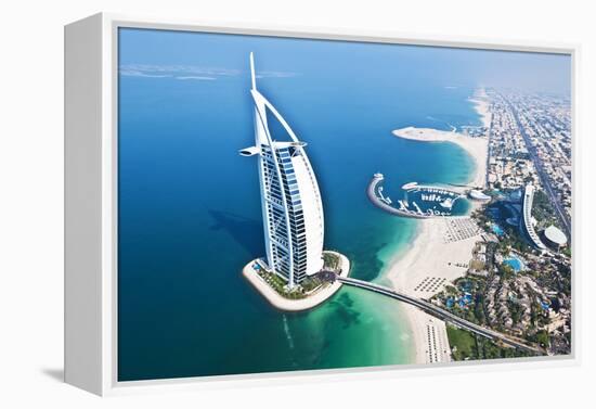 Aerial View of the Burj Al Arab, Dubai, United Arab Emirates-Bill Bachmann-Framed Premier Image Canvas