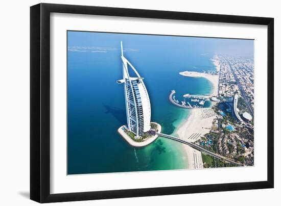 Aerial View of the Burj Al Arab, Dubai, United Arab Emirates-Bill Bachmann-Framed Photographic Print