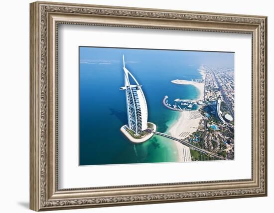 Aerial View of the Burj Al Arab, Dubai, United Arab Emirates-Bill Bachmann-Framed Photographic Print