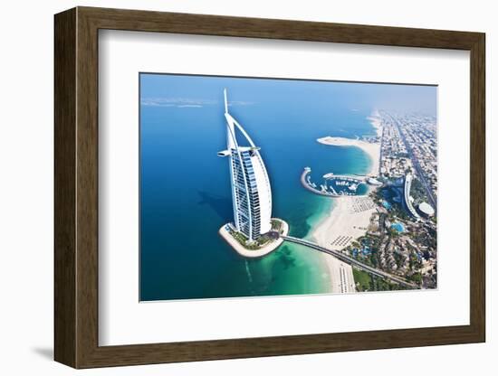 Aerial View of the Burj Al Arab, Dubai, United Arab Emirates-Bill Bachmann-Framed Photographic Print