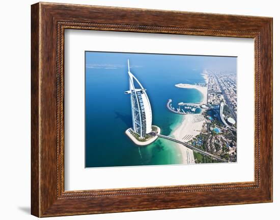 Aerial View of the Burj Al Arab, Dubai, United Arab Emirates-Bill Bachmann-Framed Photographic Print