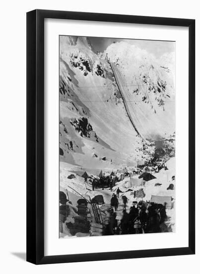 Aerial View of the Chilkoot Pass - Chilkoot Pass, AK-Lantern Press-Framed Art Print