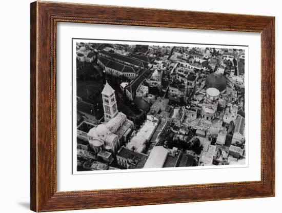 Aerial View of the Church of the Holy Sepulchre, Jerusalem, Palestine, from a Zeppelin, 1931-null-Framed Giclee Print