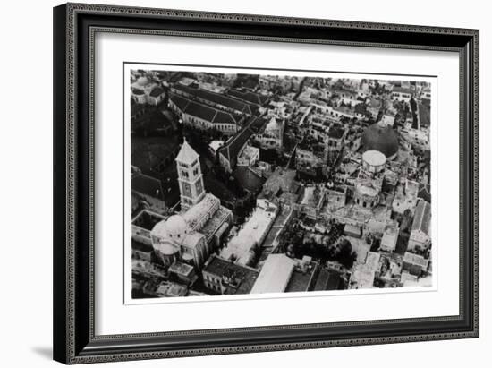 Aerial View of the Church of the Holy Sepulchre, Jerusalem, Palestine, from a Zeppelin, 1931-null-Framed Giclee Print