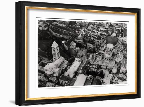 Aerial View of the Church of the Holy Sepulchre, Jerusalem, Palestine, from a Zeppelin, 1931-null-Framed Giclee Print