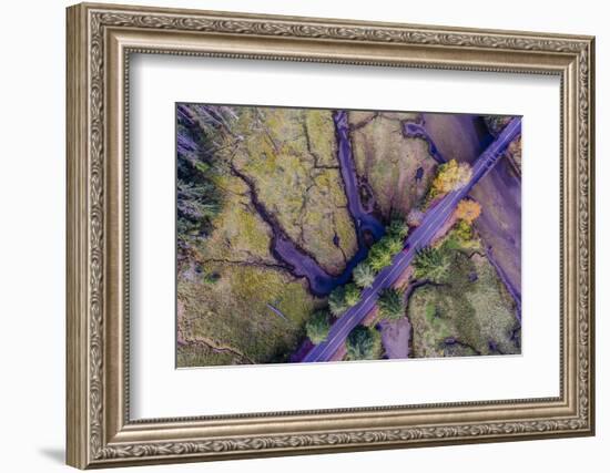 Aerial view of the Coastal Highway, HWY 101, Olympic Peninsula, Washington State, USA-Panoramic Images-Framed Photographic Print