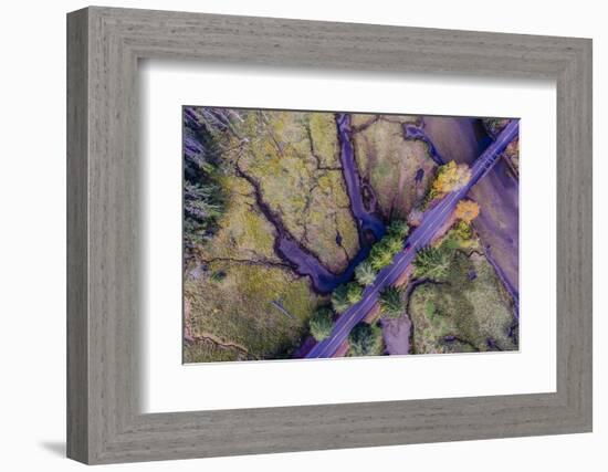 Aerial view of the Coastal Highway, HWY 101, Olympic Peninsula, Washington State, USA-Panoramic Images-Framed Photographic Print