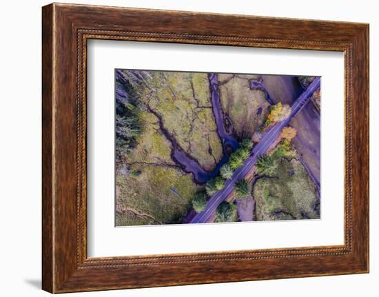 Aerial view of the Coastal Highway, HWY 101, Olympic Peninsula, Washington State, USA-Panoramic Images-Framed Photographic Print