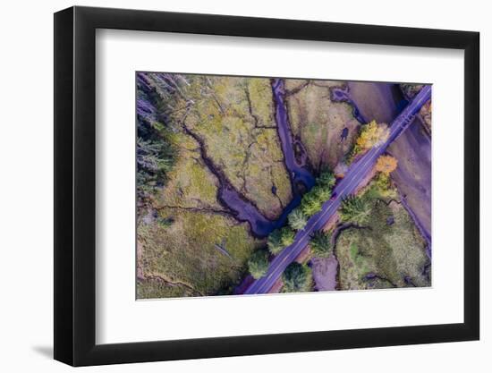 Aerial view of the Coastal Highway, HWY 101, Olympic Peninsula, Washington State, USA-Panoramic Images-Framed Photographic Print