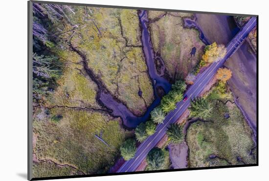 Aerial view of the Coastal Highway, HWY 101, Olympic Peninsula, Washington State, USA-Panoramic Images-Mounted Photographic Print