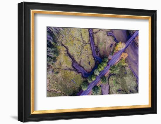 Aerial view of the Coastal Highway, HWY 101, Olympic Peninsula, Washington State, USA-Panoramic Images-Framed Photographic Print