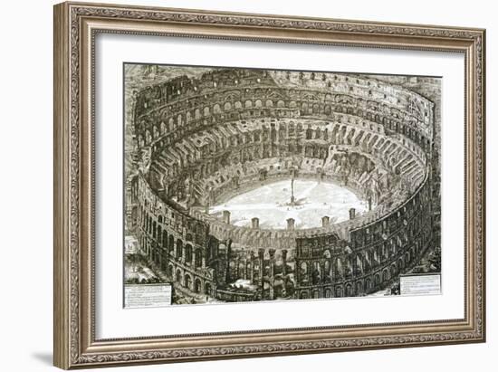 Aerial View of the Colosseum in Rome from "Views of Rome"-Giovanni Battista Piranesi-Framed Giclee Print