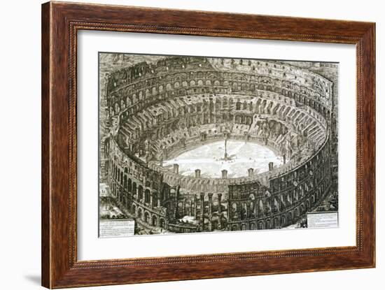 Aerial View of the Colosseum in Rome from "Views of Rome"-Giovanni Battista Piranesi-Framed Giclee Print