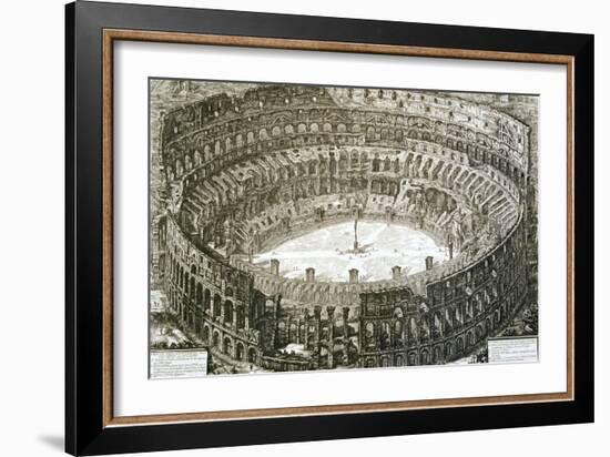 Aerial View of the Colosseum in Rome from "Views of Rome"-Giovanni Battista Piranesi-Framed Giclee Print