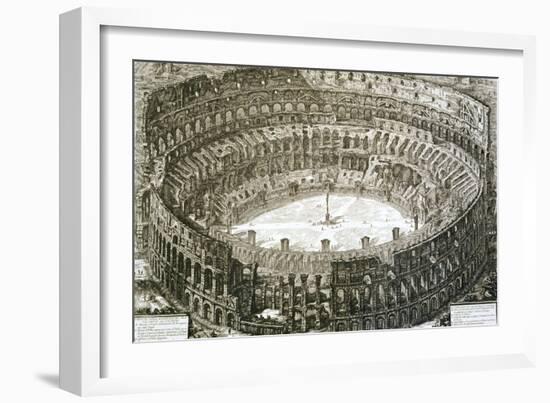 Aerial View of the Colosseum in Rome from "Views of Rome"-Giovanni Battista Piranesi-Framed Giclee Print