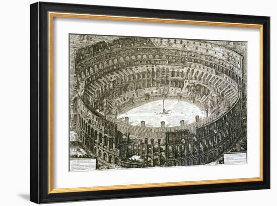 Aerial View of the Colosseum in Rome from "Views of Rome"-Giovanni Battista Piranesi-Framed Giclee Print