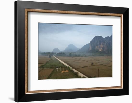 Aerial View of the Countryside around Vang Vieng, Laos, Indochina, Southeast Asia, Asia-Yadid Levy-Framed Photographic Print