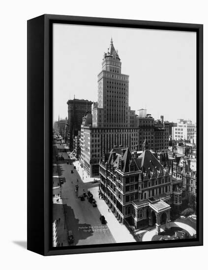 Aerial View of the Crown Building and Vanderbilt Mansion, New York-Irving Underhill-Framed Premier Image Canvas