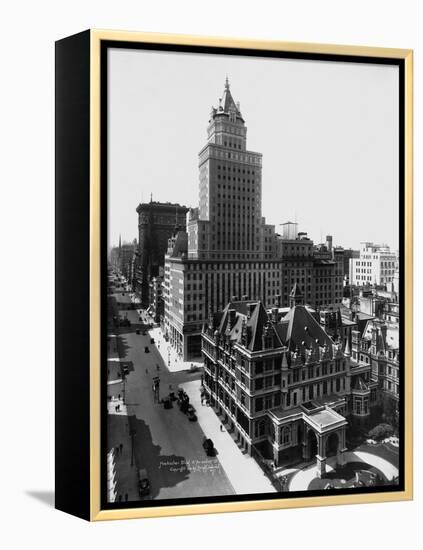 Aerial View of the Crown Building and Vanderbilt Mansion, New York-Irving Underhill-Framed Premier Image Canvas