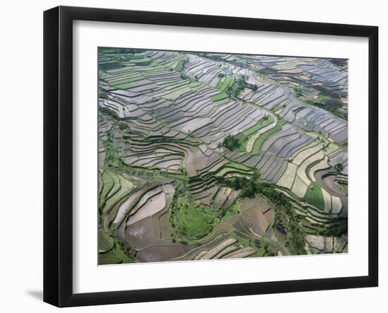 Aerial View of the Eastern Region of the Island of Bali, Indonesia, Southeast Asia-Bruno Barbier-Framed Photographic Print