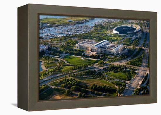 Aerial View of the Field Museum and Soldier Field, Chicago, Cook County, Illinois, Usa-null-Framed Stretched Canvas