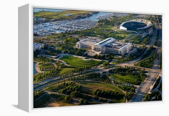 Aerial View of the Field Museum and Soldier Field, Chicago, Cook County, Illinois, Usa-null-Framed Stretched Canvas