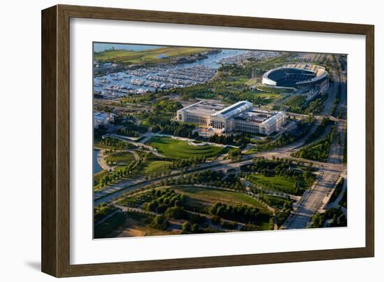 Aerial View of the Field Museum and Soldier Field, Chicago, Cook County, Illinois, Usa-null-Framed Photographic Print