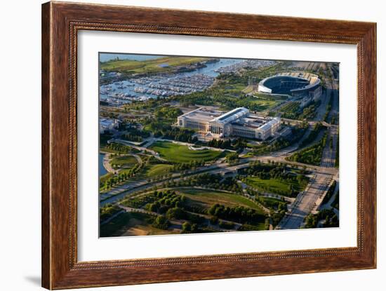 Aerial View of the Field Museum and Soldier Field, Chicago, Cook County, Illinois, Usa-null-Framed Photographic Print