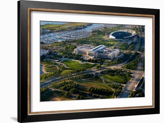 Aerial View of the Field Museum and Soldier Field, Chicago, Cook County, Illinois, Usa-null-Framed Photographic Print