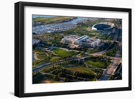 Aerial View of the Field Museum and Soldier Field, Chicago, Cook County, Illinois, Usa-null-Framed Photographic Print