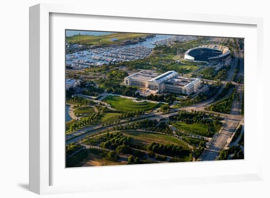 Aerial View of the Field Museum and Soldier Field, Chicago, Cook County, Illinois, Usa-null-Framed Photographic Print