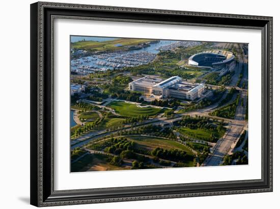 Aerial View of the Field Museum and Soldier Field, Chicago, Cook County, Illinois, Usa-null-Framed Photographic Print