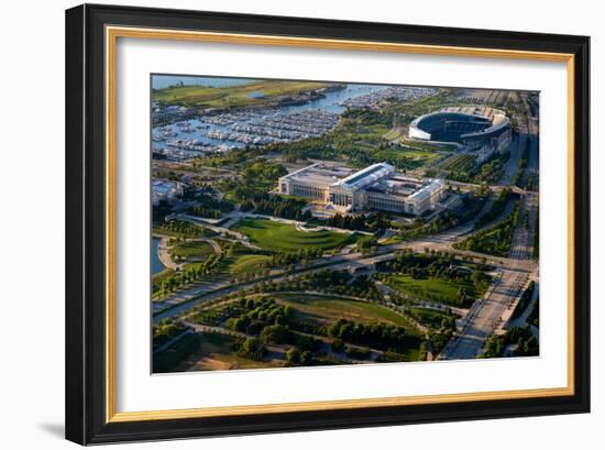 Aerial View of the Field Museum and Soldier Field, Chicago, Cook County, Illinois, Usa-null-Framed Photographic Print