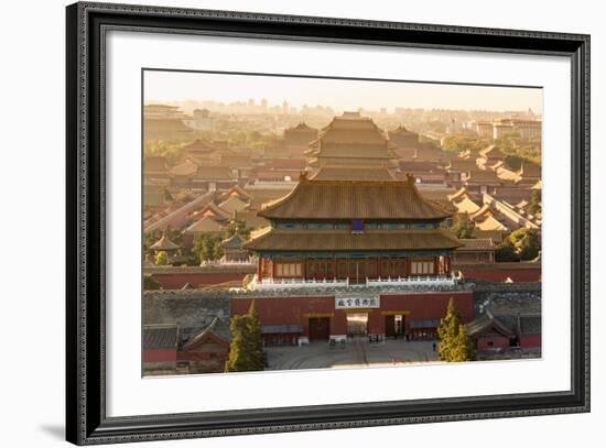 Aerial View of the Forbidden City, Beijing, China-Peter Adams-Framed Photographic Print