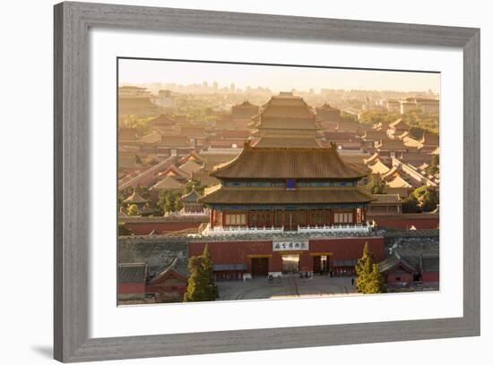 Aerial View of the Forbidden City, Beijing, China-Peter Adams-Framed Photographic Print