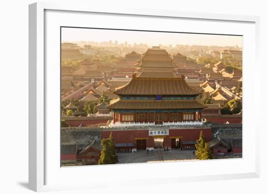 Aerial View of the Forbidden City, Beijing, China-Peter Adams-Framed Photographic Print