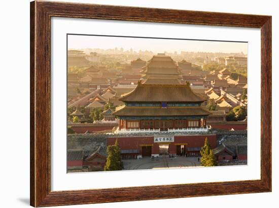 Aerial View of the Forbidden City, Beijing, China-Peter Adams-Framed Photographic Print