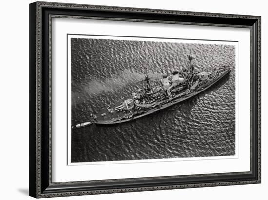 Aerial View of the German Battleship Sms 'Schlesien, from a Zeppelin, C1931-null-Framed Giclee Print