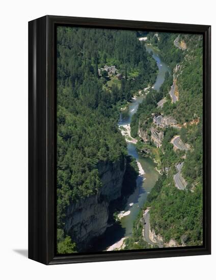 Aerial View of the Gorges Du Tarn from Roc Des Hourtous, in Lozere, Languedoc Roussillon, France-David Hughes-Framed Premier Image Canvas