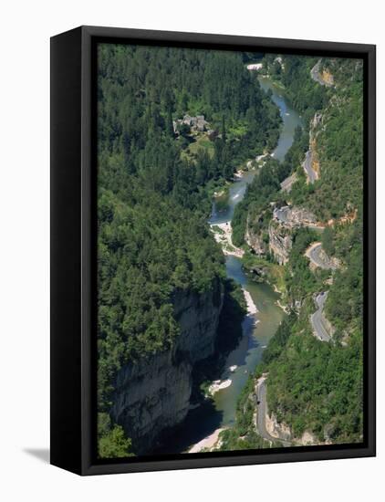 Aerial View of the Gorges Du Tarn from Roc Des Hourtous, in Lozere, Languedoc Roussillon, France-David Hughes-Framed Premier Image Canvas