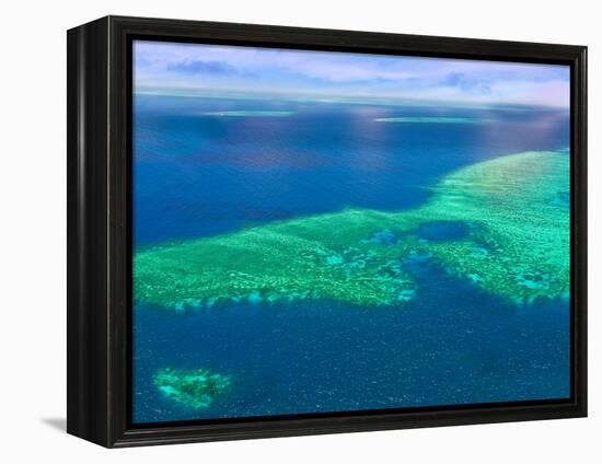 Aerial View of the Great Barrier Reef, Queensland, Australia-Miva Stock-Framed Premier Image Canvas