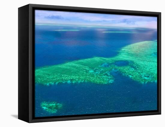 Aerial View of the Great Barrier Reef, Queensland, Australia-Miva Stock-Framed Premier Image Canvas