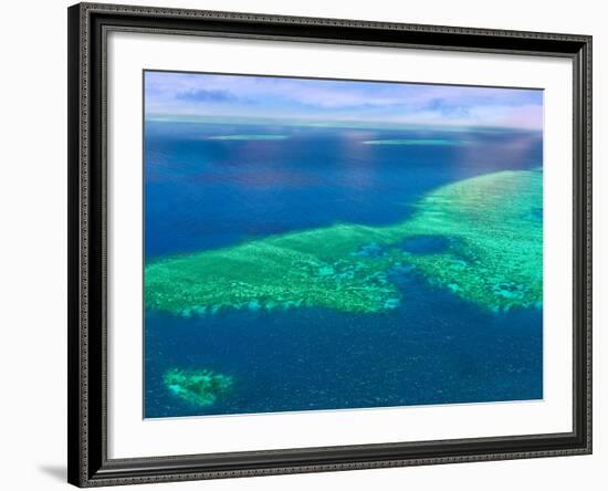 Aerial View of the Great Barrier Reef, Queensland, Australia-Miva Stock-Framed Photographic Print