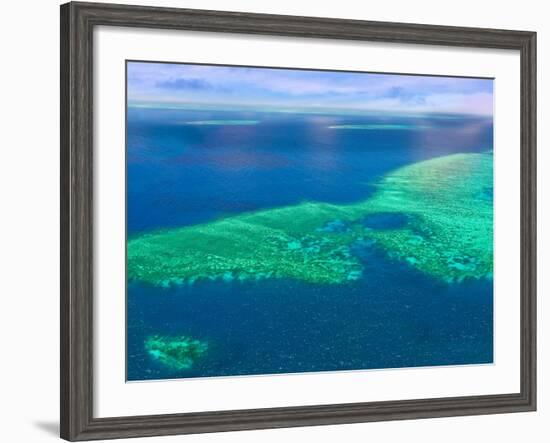 Aerial View of the Great Barrier Reef, Queensland, Australia-Miva Stock-Framed Photographic Print