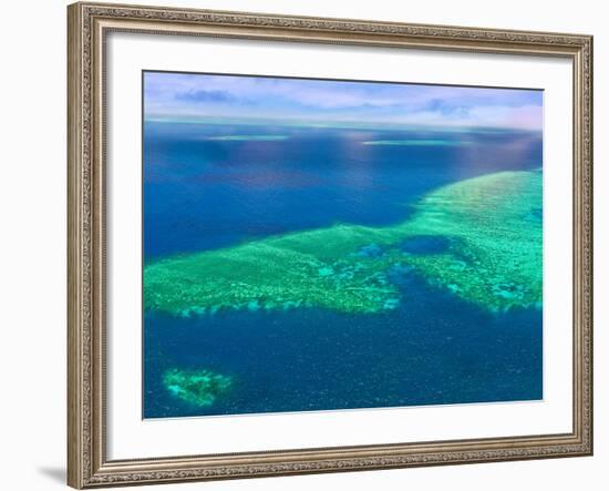 Aerial View of the Great Barrier Reef, Queensland, Australia-Miva Stock-Framed Photographic Print