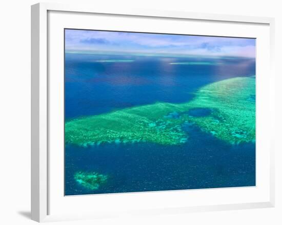 Aerial View of the Great Barrier Reef, Queensland, Australia-Miva Stock-Framed Photographic Print