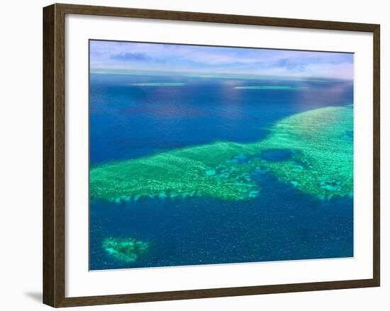 Aerial View of the Great Barrier Reef, Queensland, Australia-Miva Stock-Framed Photographic Print