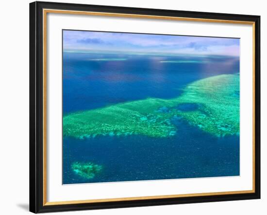 Aerial View of the Great Barrier Reef, Queensland, Australia-Miva Stock-Framed Photographic Print